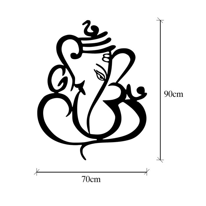 Wallity Ganesha Escultura de Pared de Metal Negra Wallity Ganesha Escultura de Pared de Metal Negra